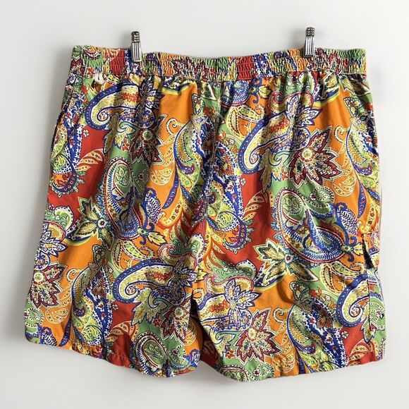 Polo Ralph Lauren Multicolor Paisley Swim Trunks Men’s XXL Drawstring Clean  - Picture 2 of 7